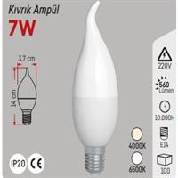 E 14 KIVRIK MUM AMPÜL 7W 4000K 1